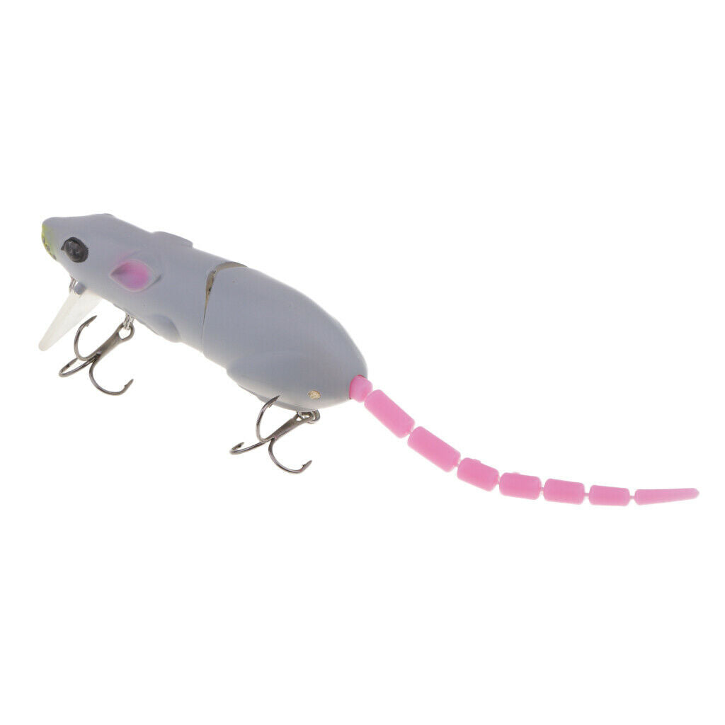 3pcs Hollow Body Mouse Rat Fishing Lures Mice Baits 15cm White/ Gray/ Black/