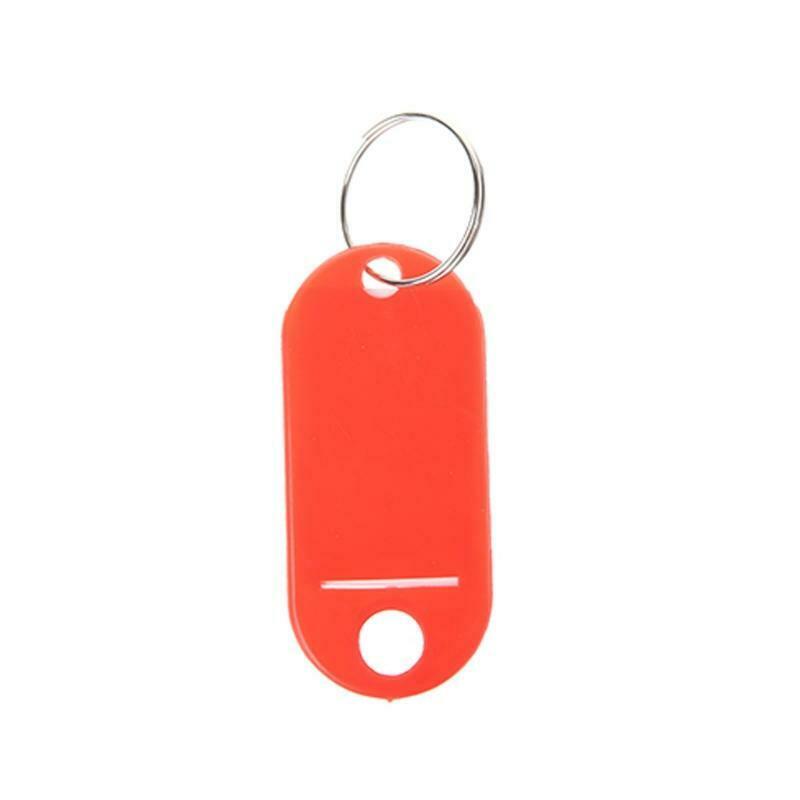 Lot Of 10 Plastic Keychain Key Split Ring ID Tags Name Card Label Language