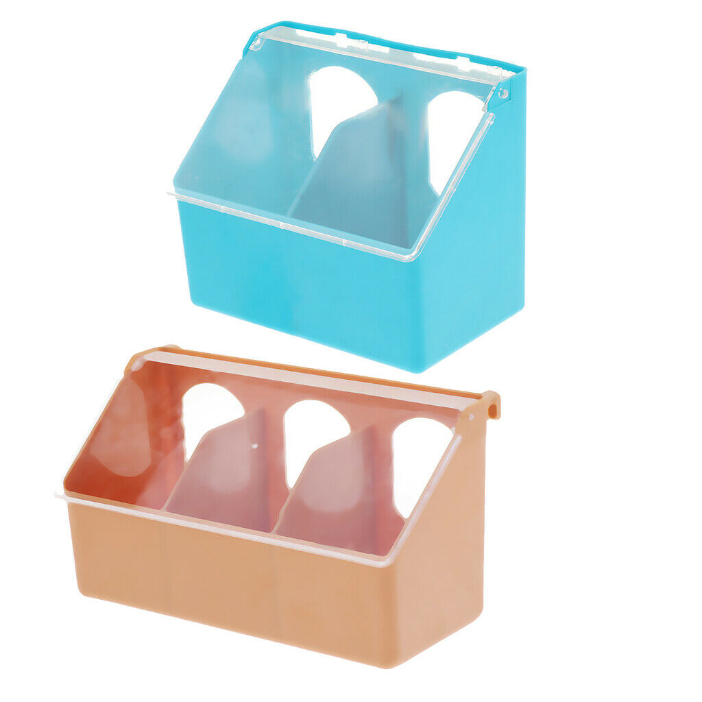 2Pcs Plastic Pigeon Parrot Food Water Bowl Feeder Feed Cage Sand Cup Dish