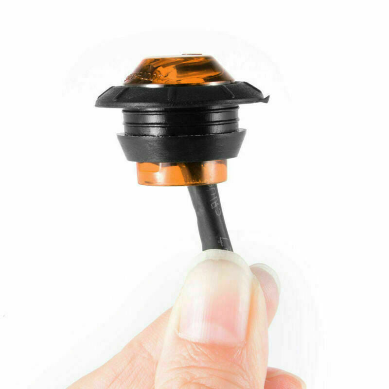 20X 3/4" Marker Lights LED Truck Trailer Round Side Bullet Light Amber/Red 12V