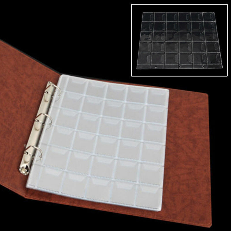 5x 30 Pockets Coin Holders Collection Storage Plastic Money Album Case Envelope