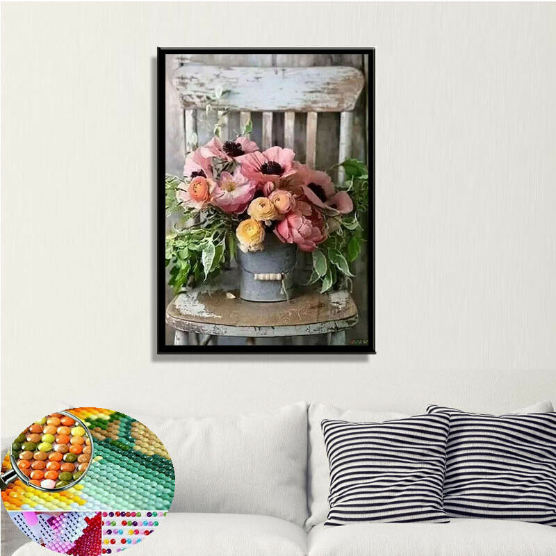 5D DIY Full Drill Flower Pot Diamond Painting Cross Stitch Art Wall Decor SALE
