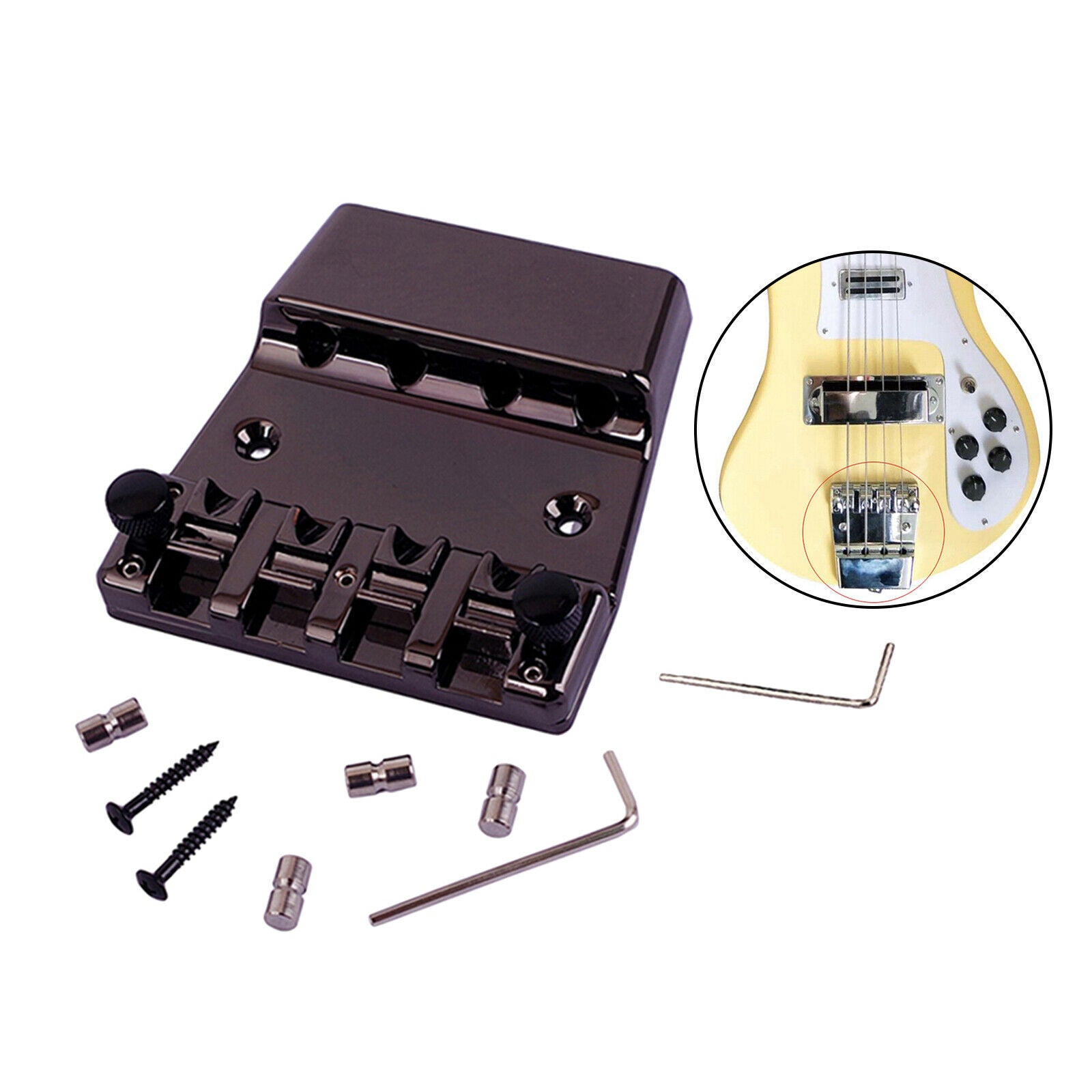 4 string Electric Guitar Bridge Set Replacement Replacement Guitar Accessory