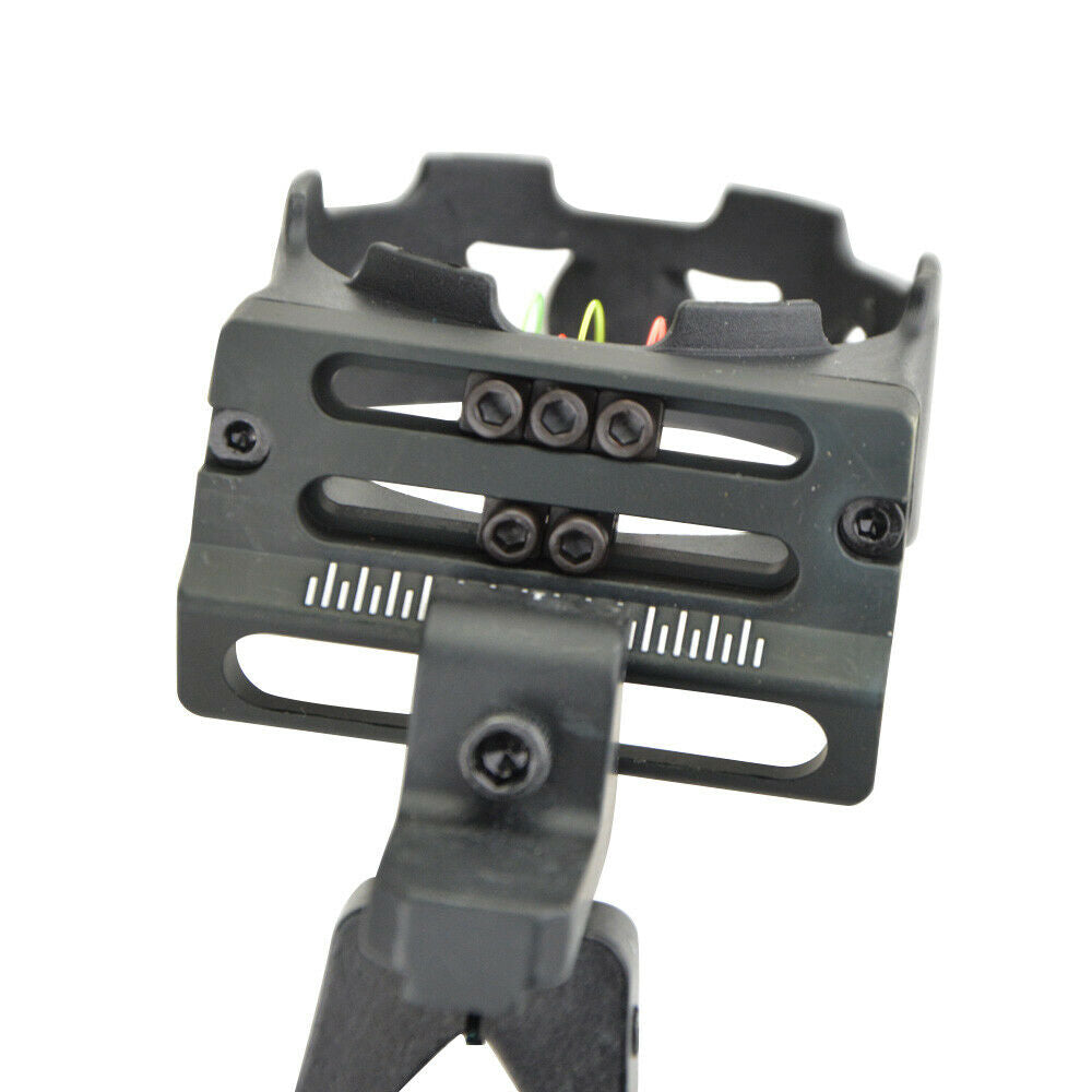 Archery Compound Bow Sight 5 Pin 0.019" Optical Fiber Micro Adjustable Hunting
