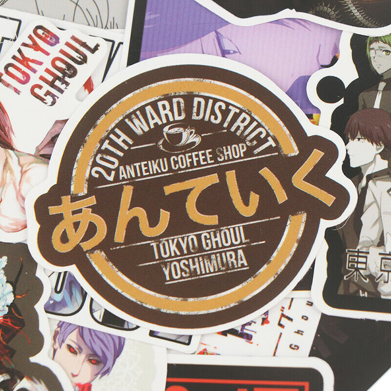 50Pcs Tokyo Ghoul Anime Stickers Waterproof Not Repeating Skateboard SticDEAU
