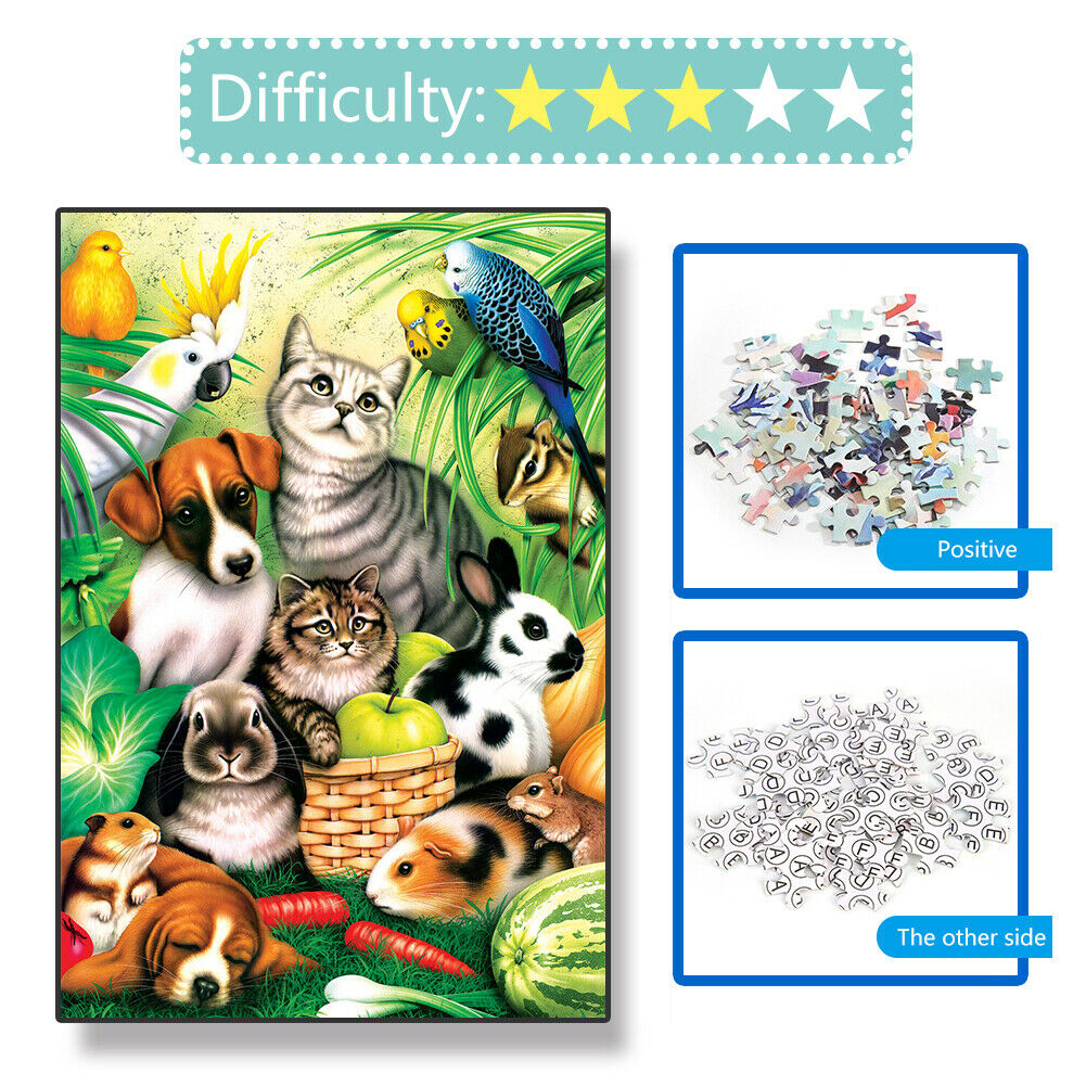 1000pcs DIY Pet Fruit Vegetable Puzzle Educational Learning Assembling Toys @