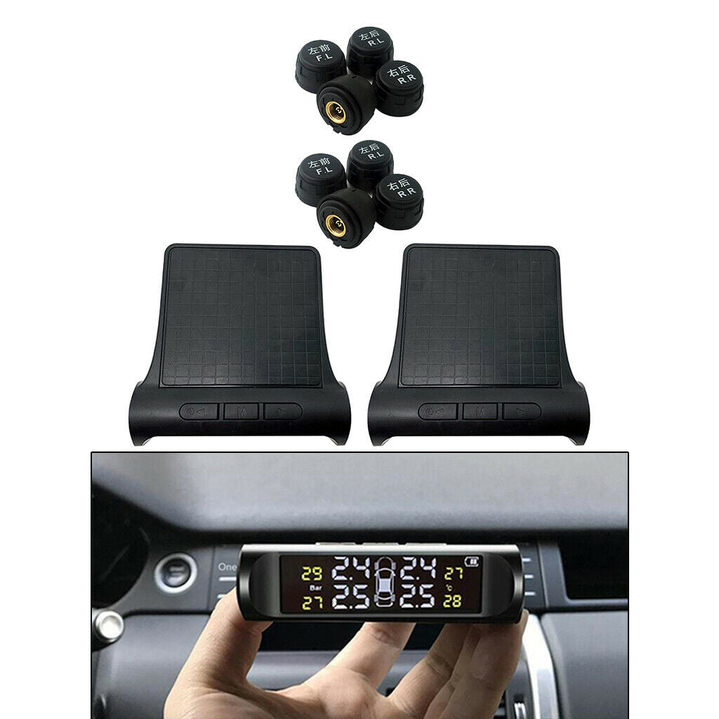 2Set Universal Car Tire Pressure LCD Monitoring System TPMS w/ External Sensor