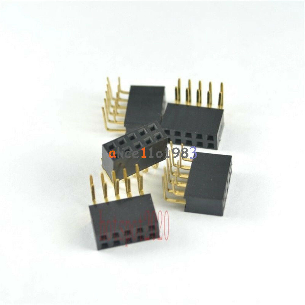 10PCS 2.54mm Pitch 2x5Pin Header Right Angle Female Double Row Socket Connector