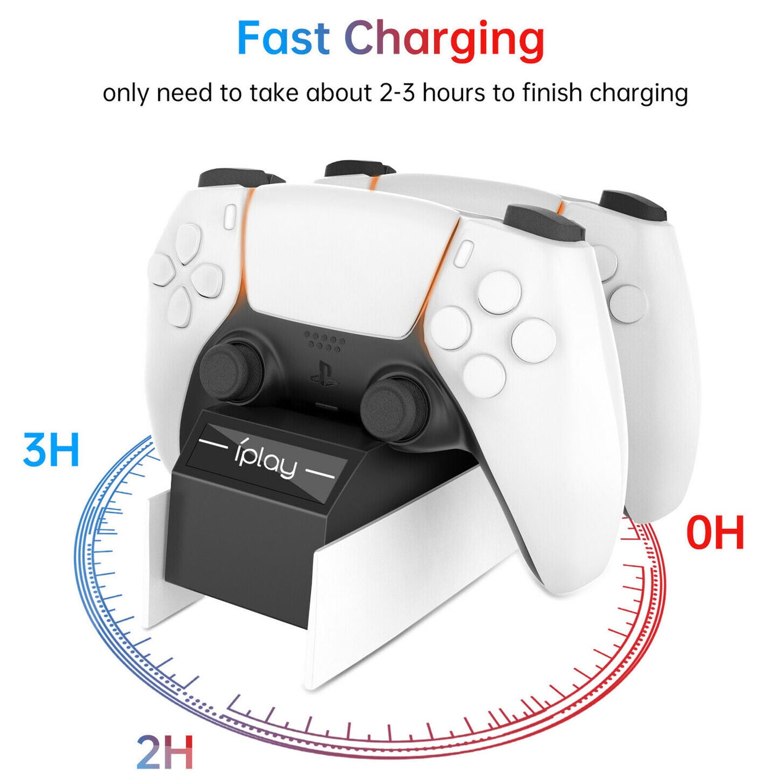 For PlayStation 5 Dualsense Controller PS5 Fast Charging Station Dock Stand