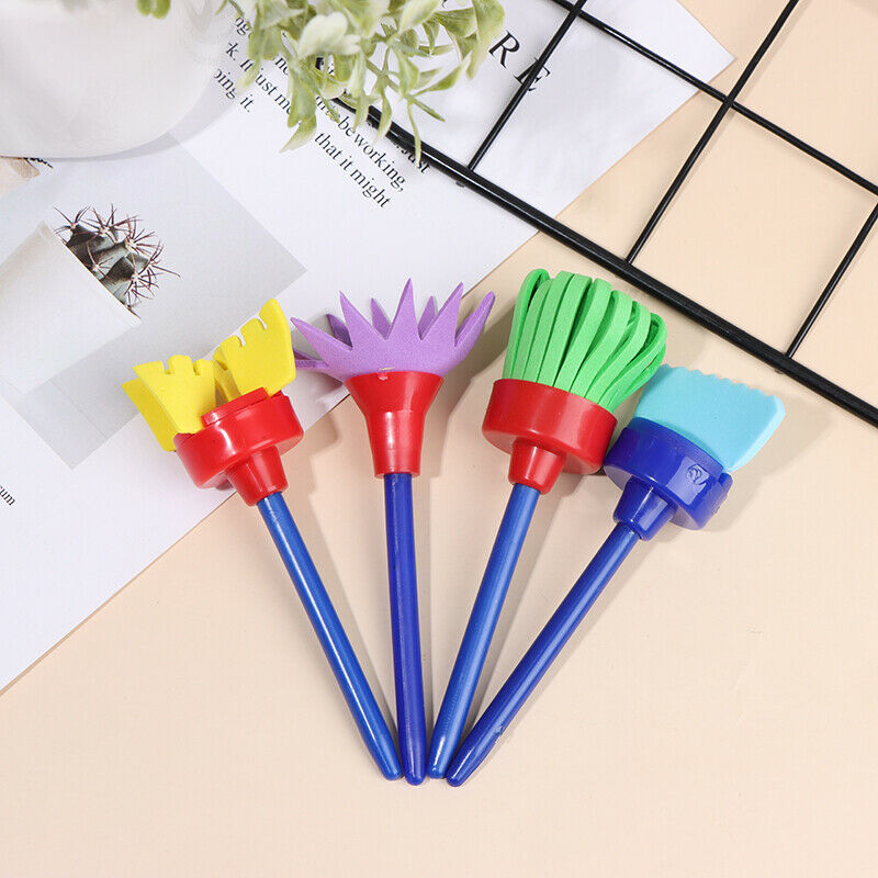 4Pcs/set DIY Sponge Drawing Paint Brushes Graffiti Toys Painting Creative.l8