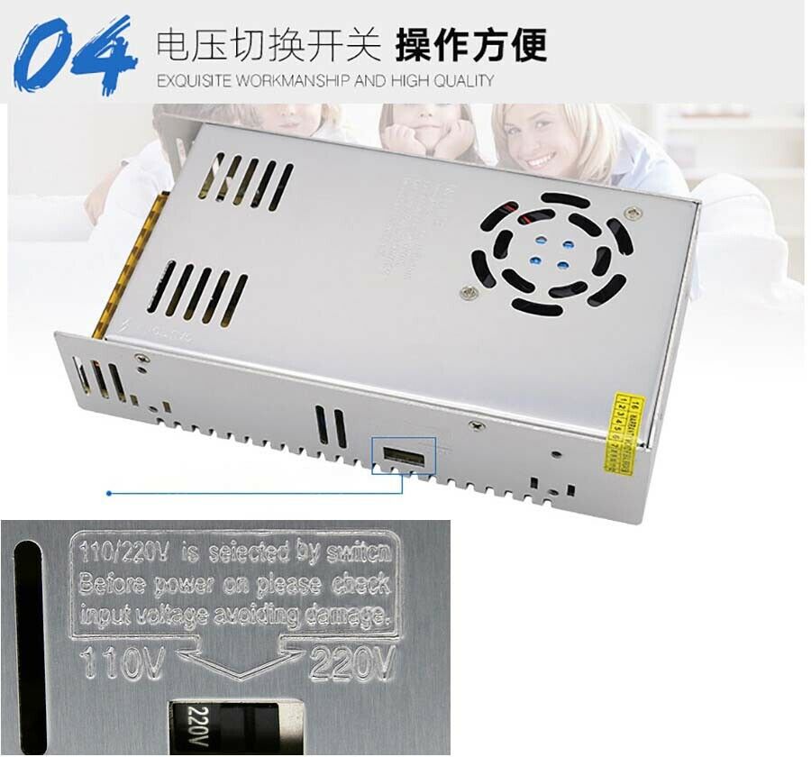 15V 30A 450W Fiberglass Panels Regulated Switching Power Supply PSU DC