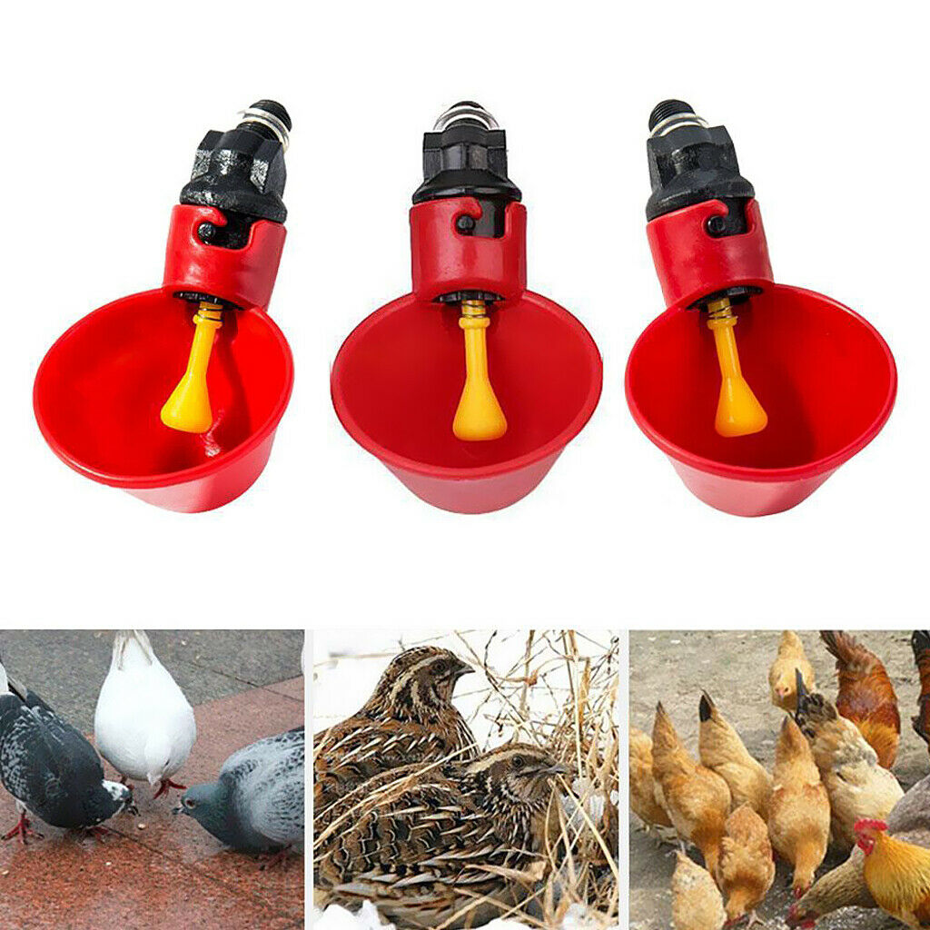 15x Pigeon Drinkers Waterers Plastic Cups for Cage Coop Poultry Supplies Red