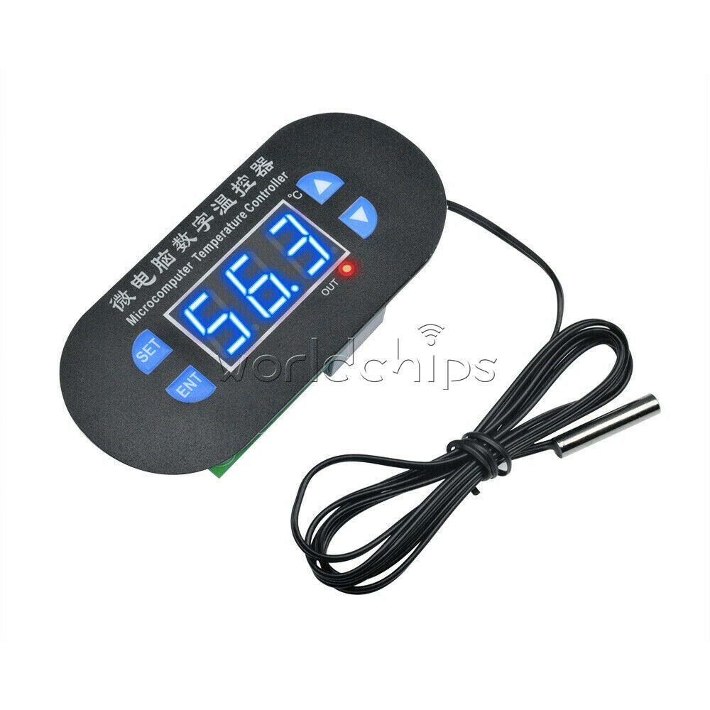 Blue LED W1308 12V Digital Thermostat Temperature Alarm Controller Sensor Meter