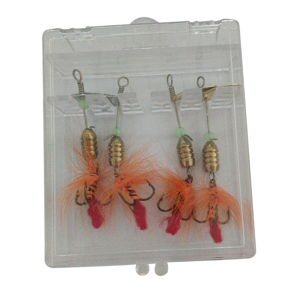 4pcs Metal Spinners Baits Bass Crankbaits Spoon Fishing Lures Hooks 6cm