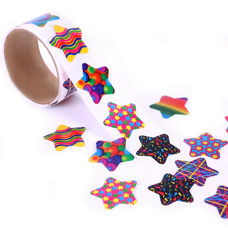 100pcs Stationery Stickers Tape Creative School Reward Cute Pentagram StickDD