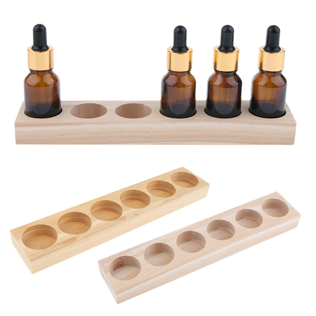 2x Wood Cosmetic Makeup Perfume Essential Oils Display Storage Stand Holder