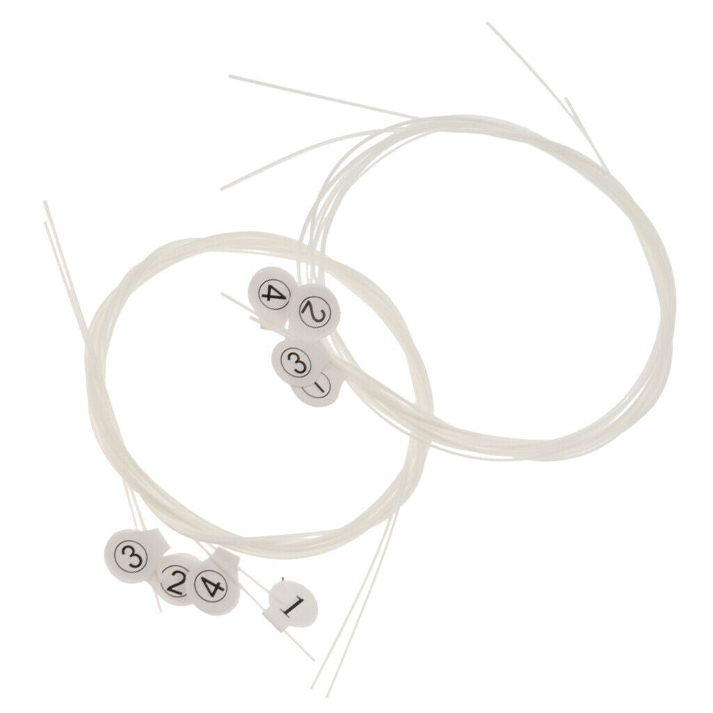 2 Sets Nylon Ukuleles Uke String Quick Response, White
