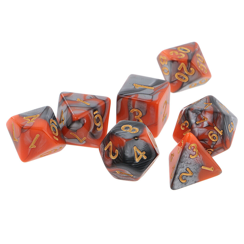 28x Two Colors Polyhedral Dice for D&D DND RPG MTG Table Games Tabletop