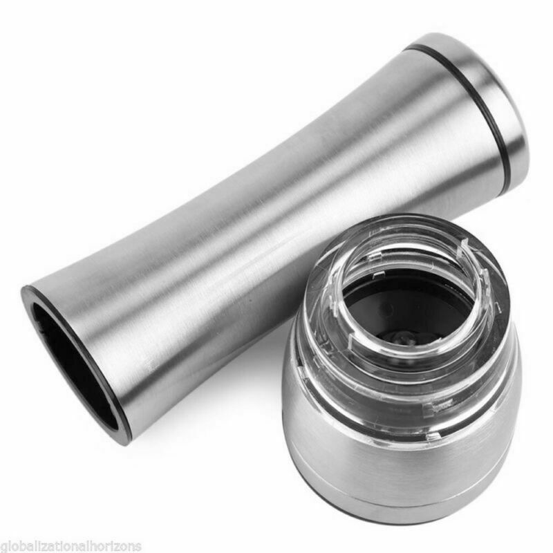 Manual Salt Pepper Grinder Spice Herb Mill Thumb Push Muller Stainless Steel