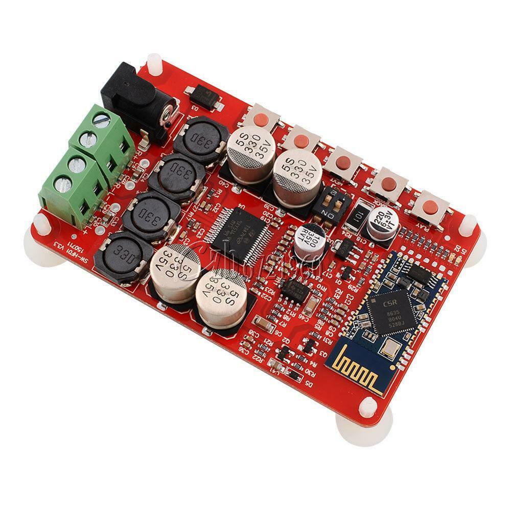 TDA7492P 2X50W Bluetooth 4.0 Audio Receiver Amplifier Module Board Red + Case
