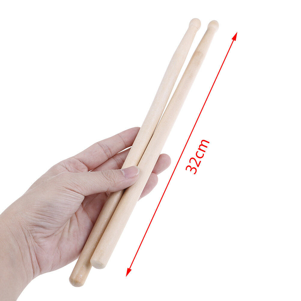 1Pair/2Pcs 32Cm Maple Wood Military Drum Sticks Music Band Drumsticks  DD