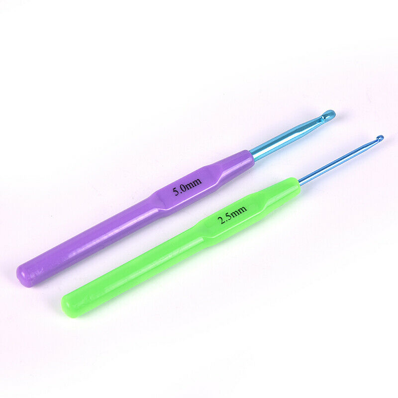 6pcs/set Multifunctional Plastic Handle Aluminum Crochet Hooks Knit NeedlWGJ Tt