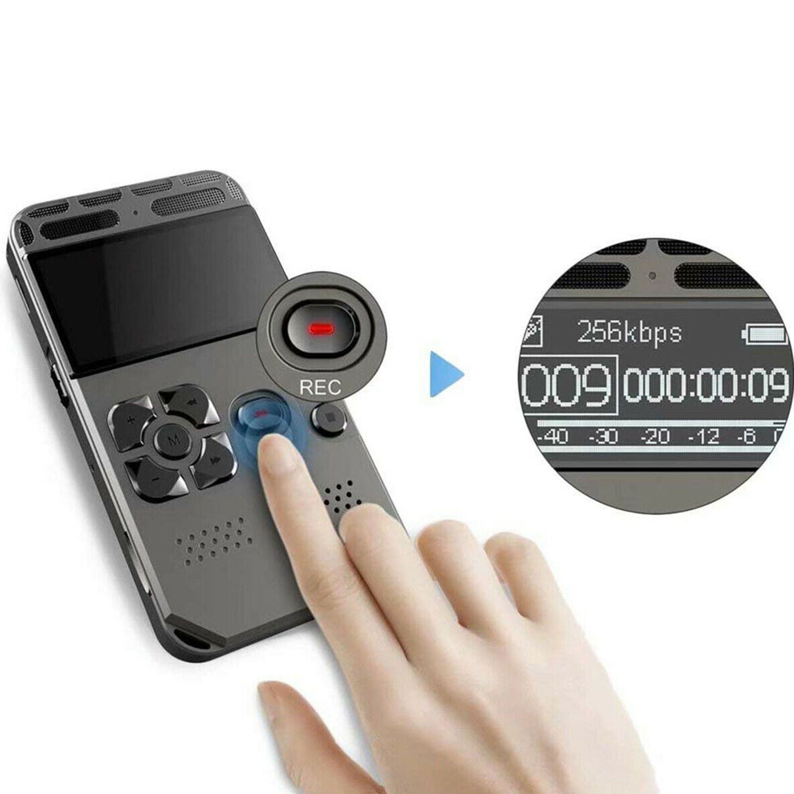 64G Rechargeable LCD Digital Audio Sound Voice Recorder Dictaphone MP3 Player