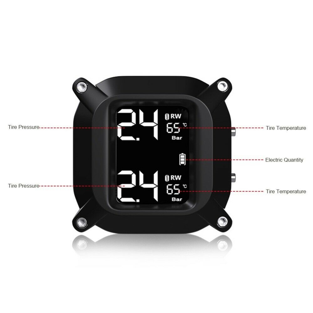Tire Pressure Monitoring System with 2 Tmps sensor for motorcycle RV