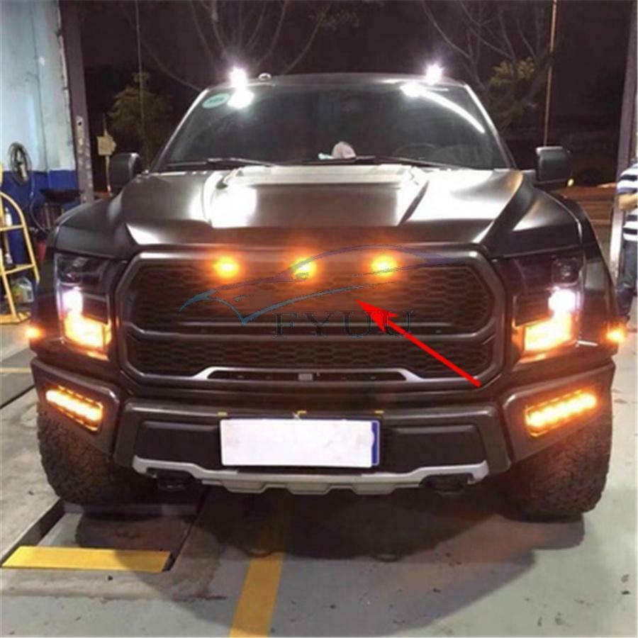 3Pcs LED Light Style Grille Trim For  Raptor For Chevrolet Silverado 1500 16-21