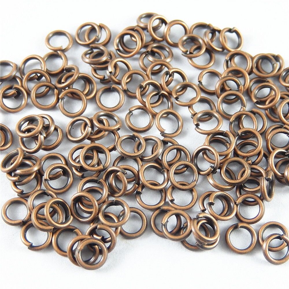 500 pcs Retro Copper Red Jump Rings Alloy For DIY Crafting Jewelry Making 9x1mm