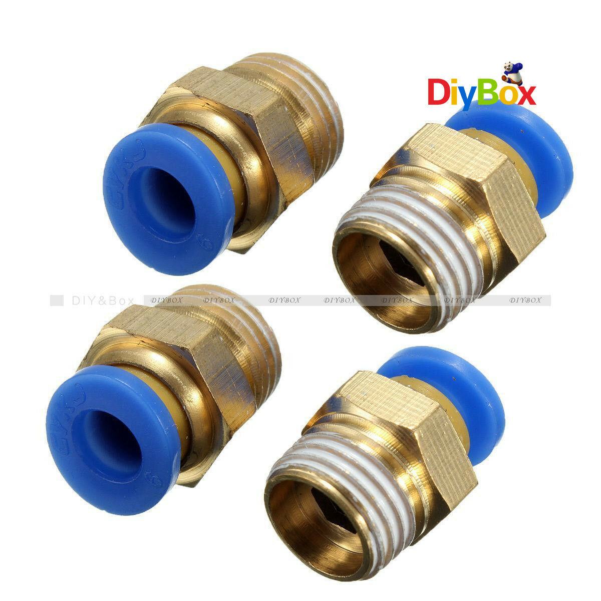 4PCS BSP 1/4'' - 6mm Straight Male Push in Fitting Pneumatic PU Hose Connectors