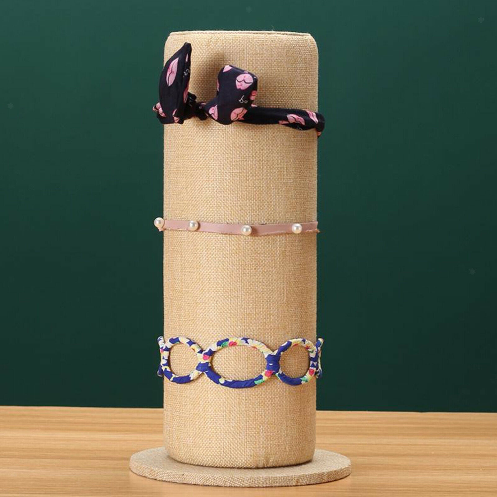 Velvet Headband Display Rack for Hairclip Jewelry Storage Decor Girl linen