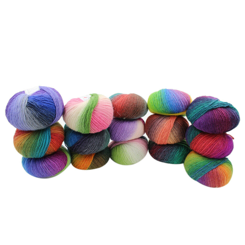 Wool Knitting Thread Fingering Crochet Yarn Dyed #3
