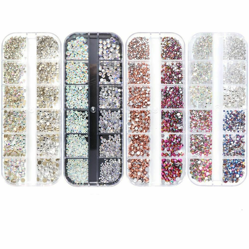 Nail Charms Stones Nail Rhinestones Aurora Flame White AB Crystal Nail Diamond