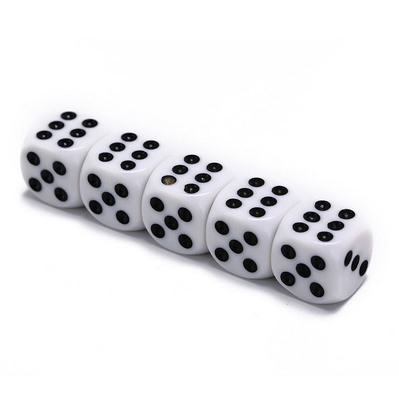 5pcs 16mm drinking dice acrylic white round corner hexahedron dice club parE DD