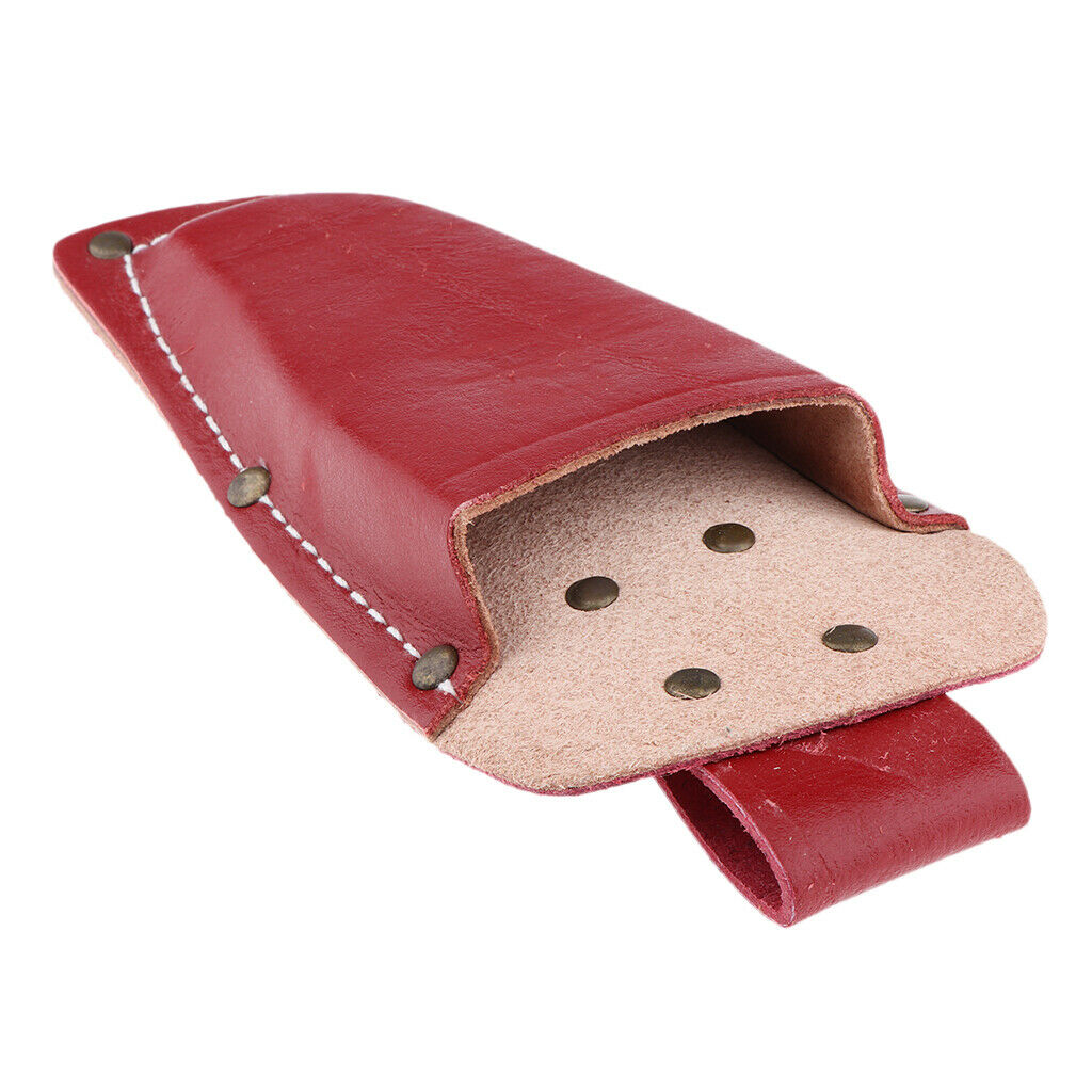 Leather Sheath Pouch Holder Gardening Tool for Pruning Plier Shears Red