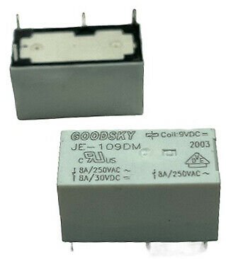 [10pcs] JE-109DM Relay 9VDC 8A SPST 405 Ohm THT