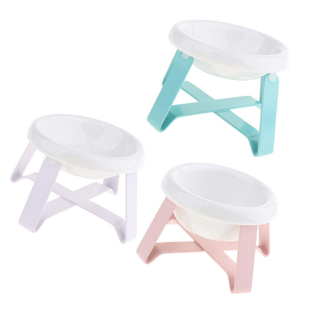 Pet Bowl Holder Cat Dog Dining Table Bowl Non-Slip Stand Support Green