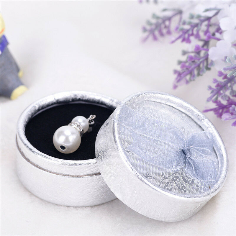 Lace Bow Tie Round Paper Velveteen Cardboard Ring Box Jewelry Accessories .l8