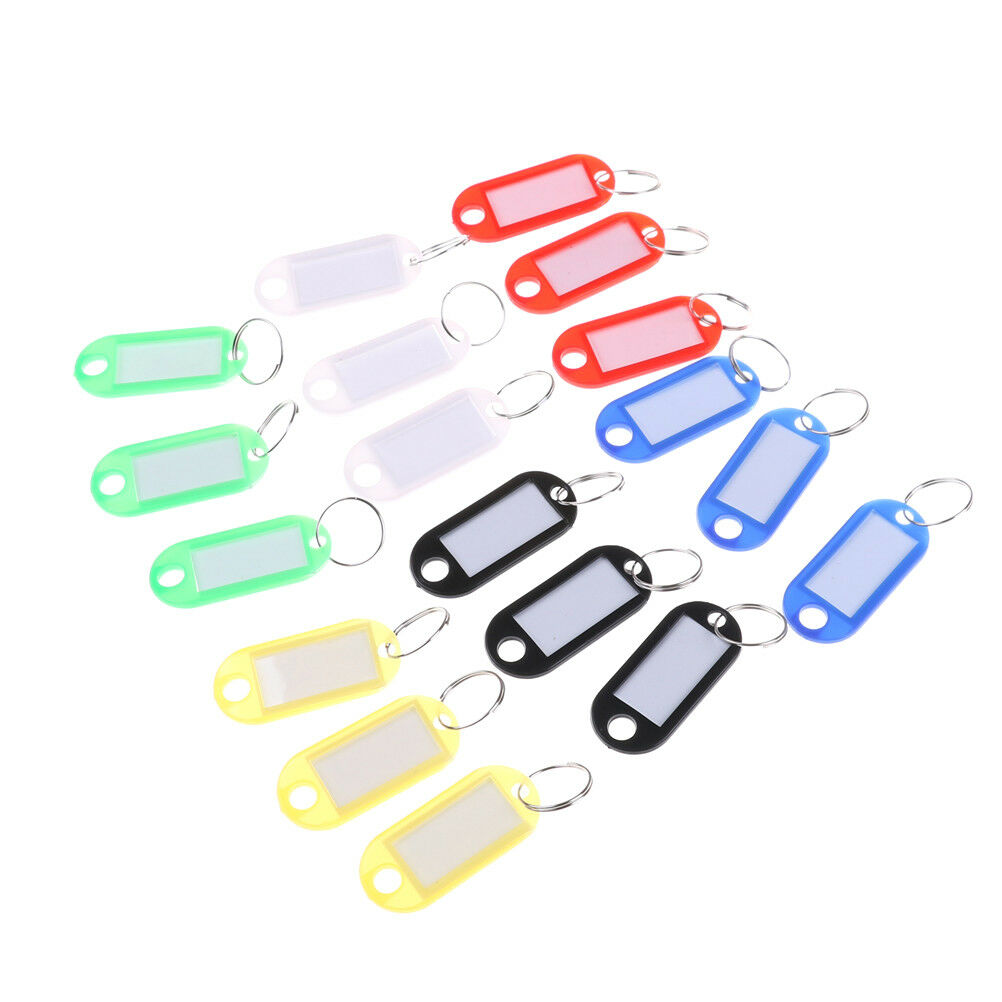 20pcs Keychain Key Split Ring ID Tags Name Card Label Luggage Bag Tag Tt