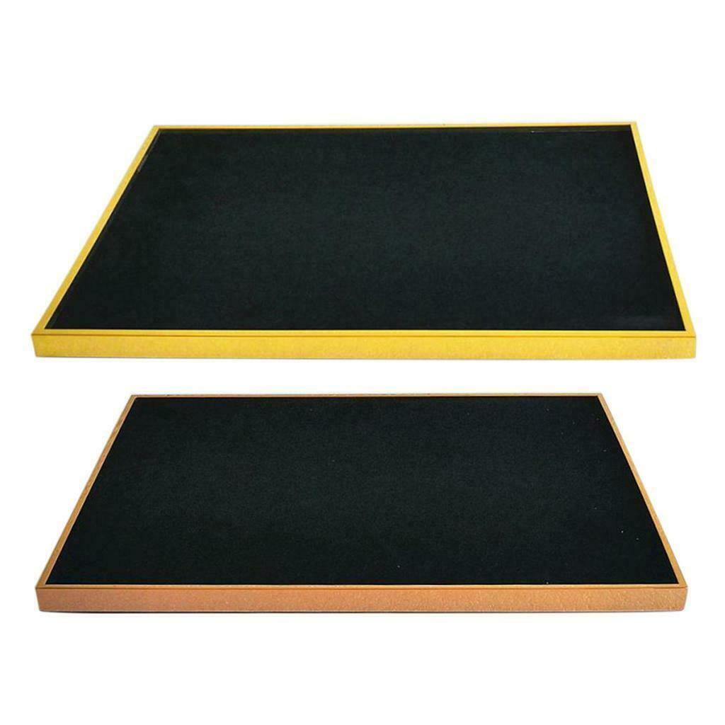 Elegant Square Jewelry Necklace Display Tray Organizer for Showcase S Golden