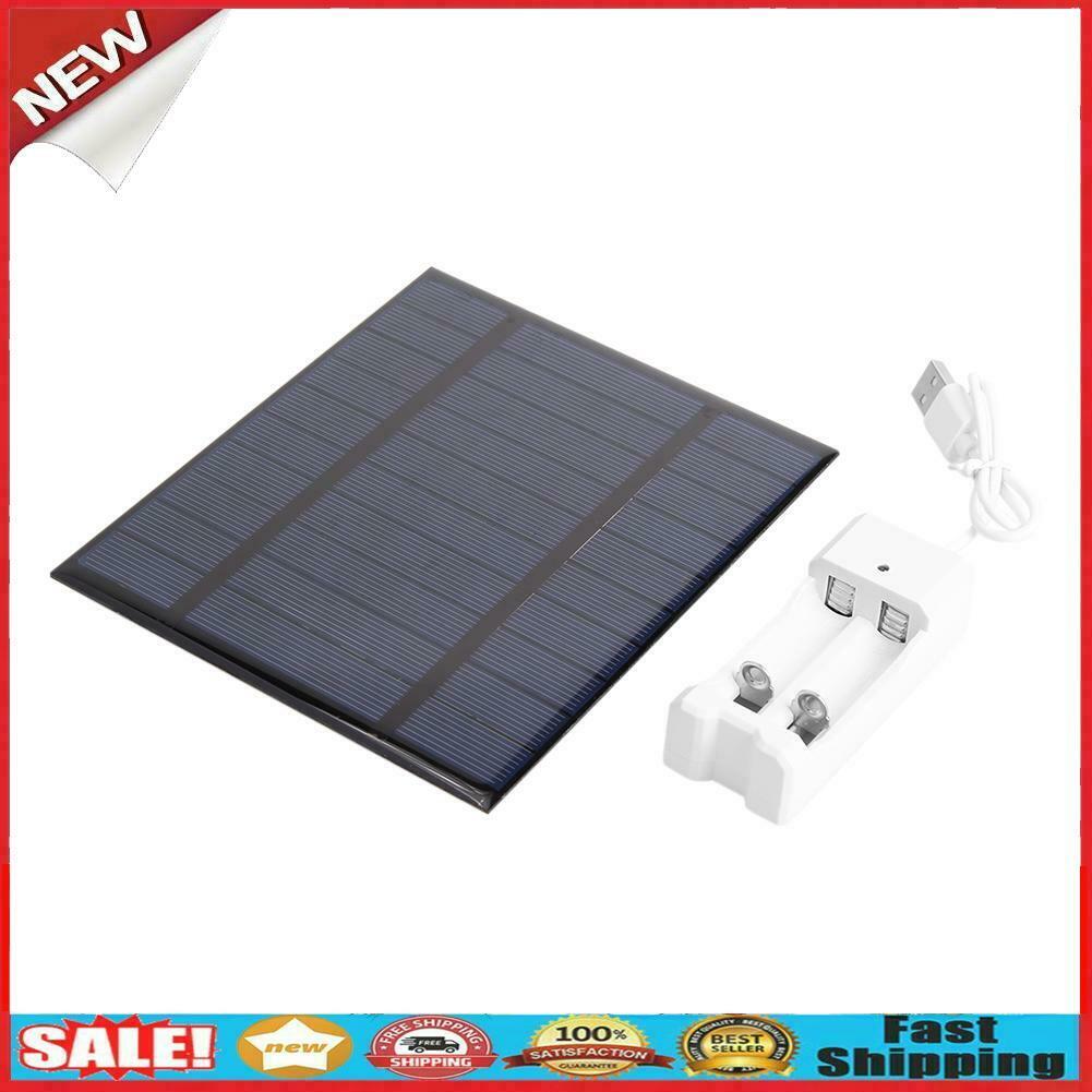2.5W 5V USB Solar Battery Charger + AAA AA Rechargeable Battery Charger  @