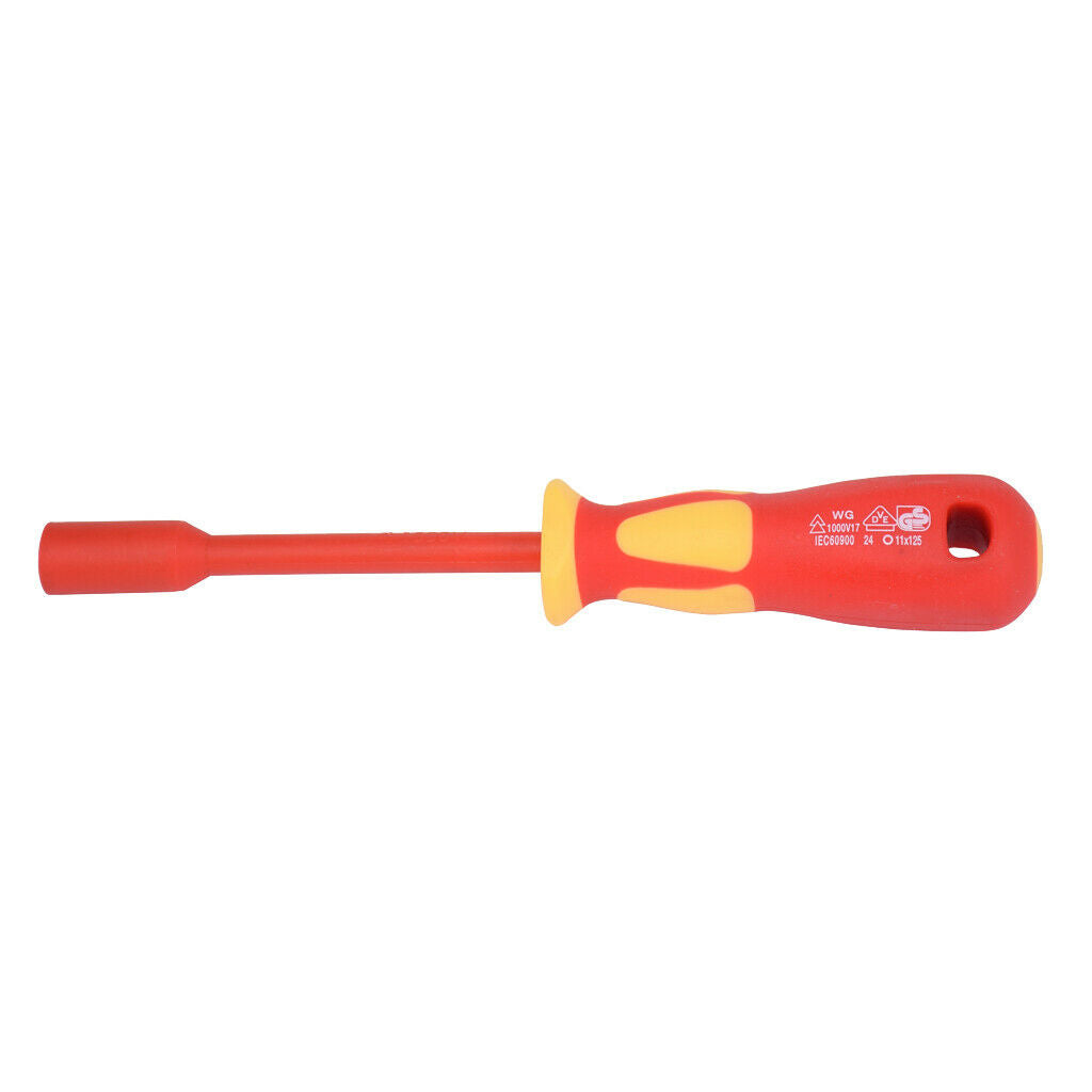 Insulated Nut Driver Electric 1000V 4mm-13mm Hex Screwdriver 8mm x 125mm
