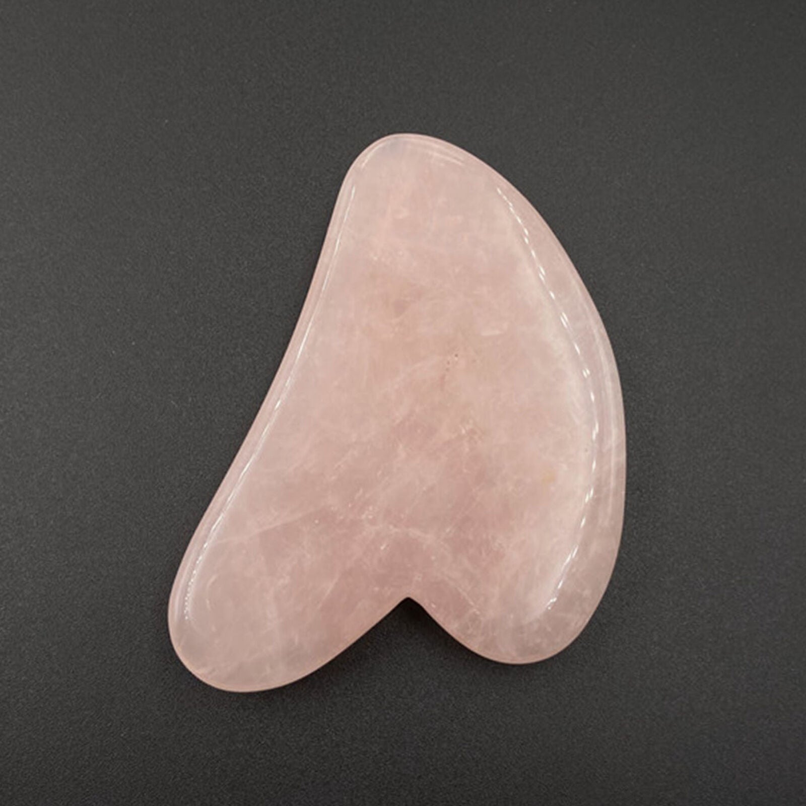 Natural Gua Sha Jade Rose Quartz Stone Face Board Tool Pink Heart Shaped Massage