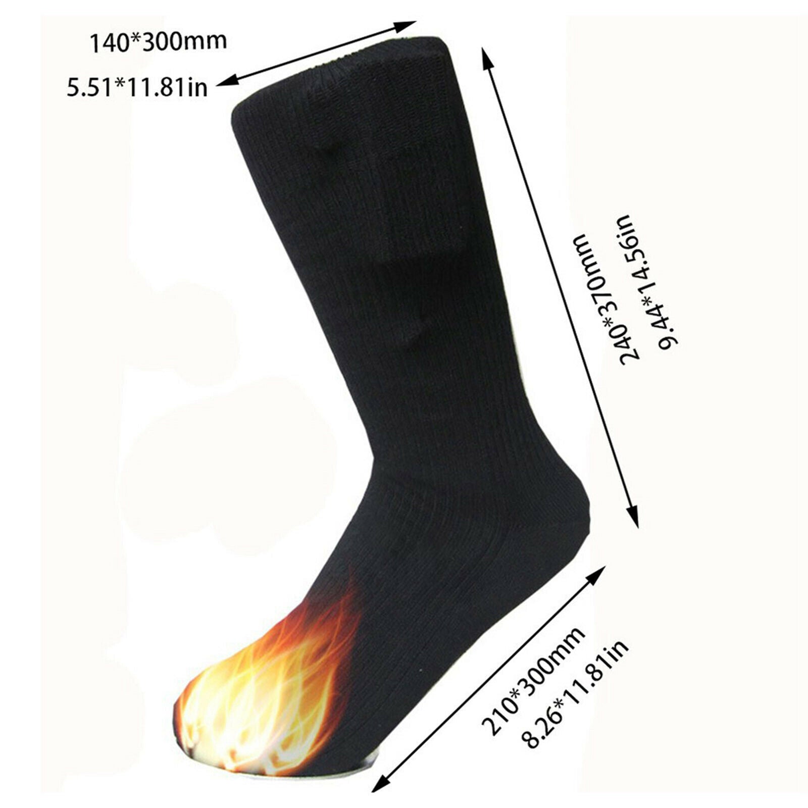 1Pair Electric Heated Socks Battery Foot Winter Warm Equestrian Fishing