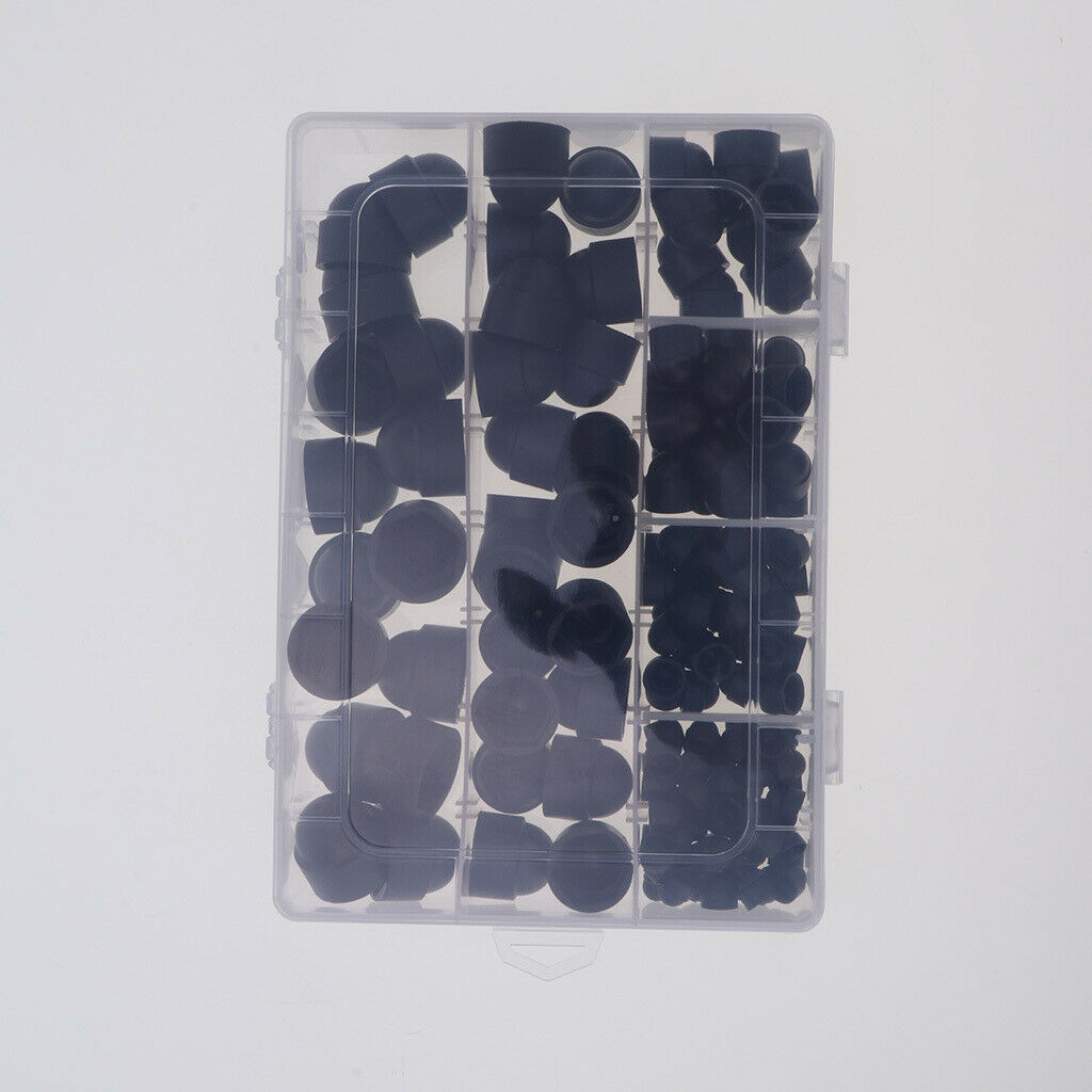 145Pcs Plastic Bolt Nut Caps Protection Covers Black for M4 M5 M6 M8 M10 M12