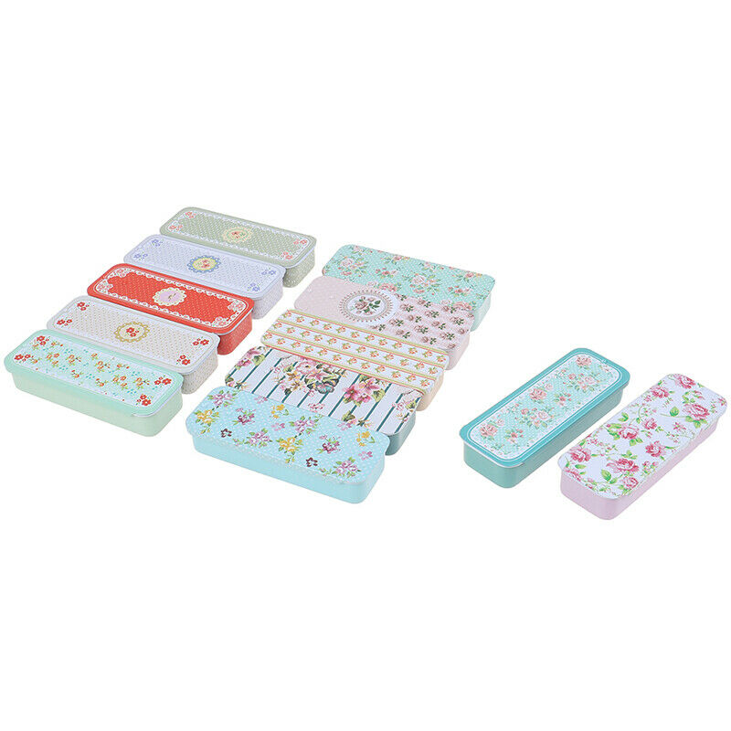 Rectangular Slide Cover Mini Iron Box Storage Pill Case Portable Tin Cont.l8