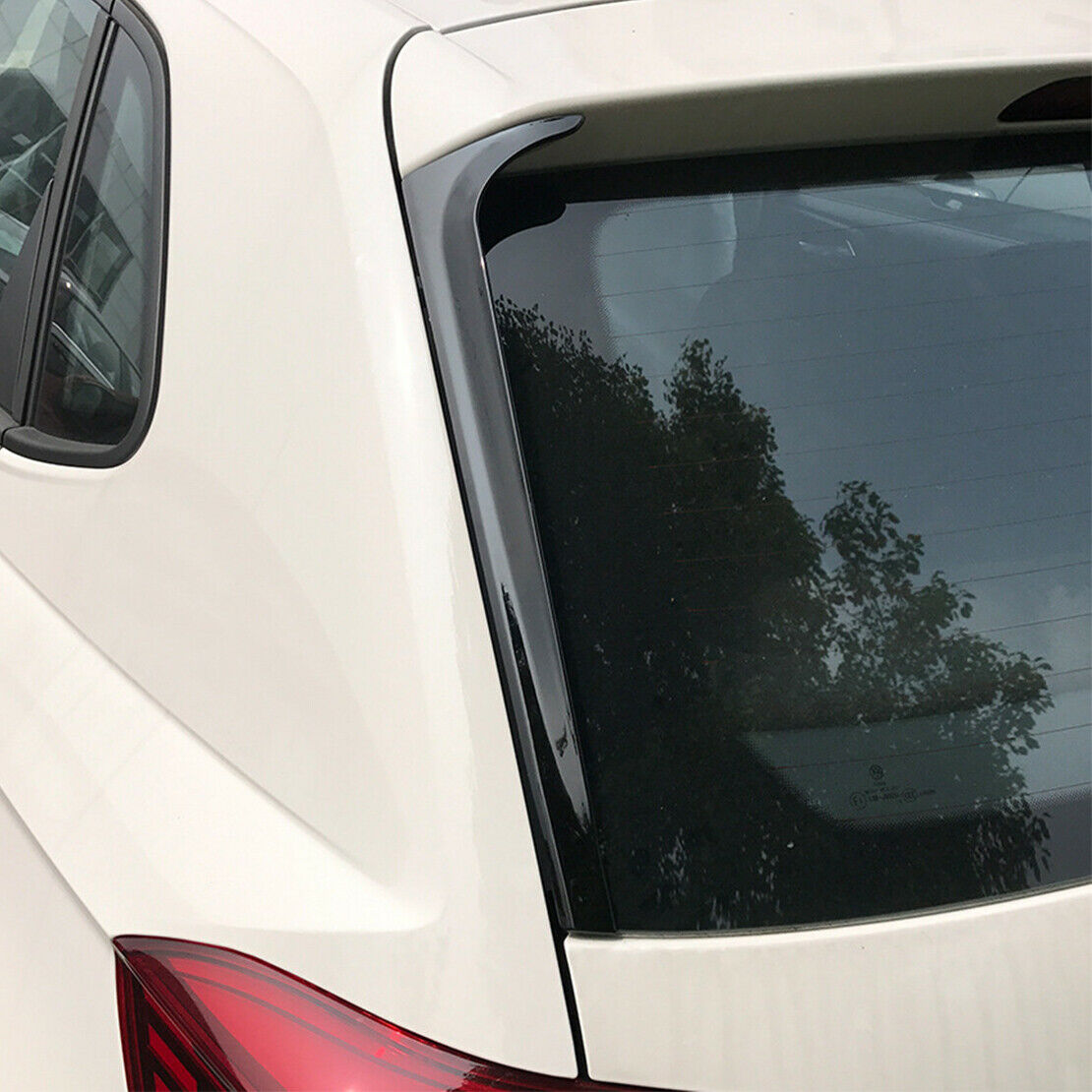 2Pcs Glossy Black Rear Window Spoiler Side Wing Trim Fit For VW Polo MK6 2018-20