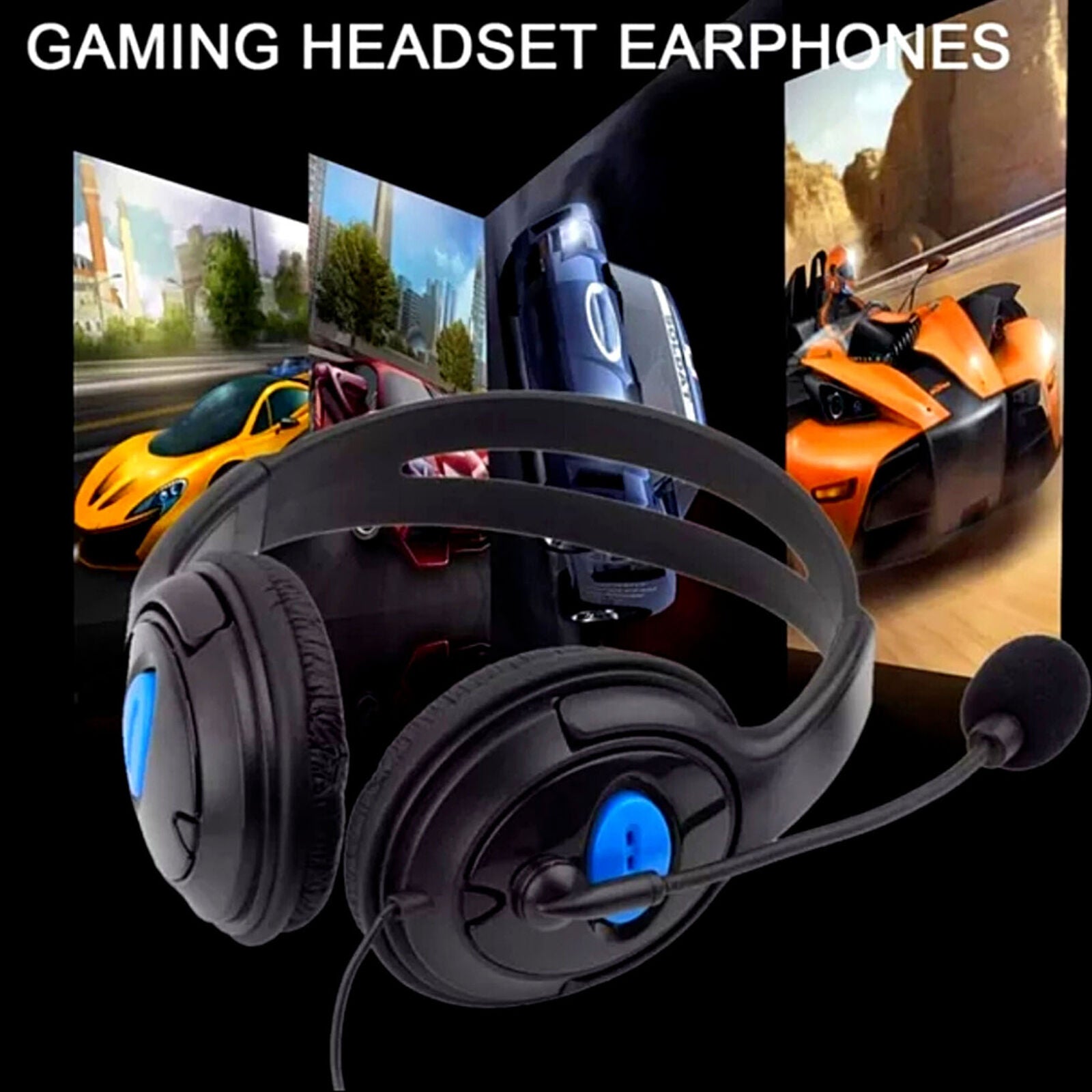 Gamer Headphones with Microphone For PS4 PC 3.5 mm Jack Wired Earphone