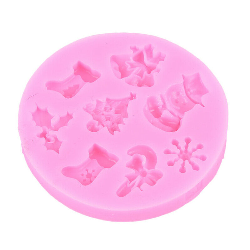 Christmas Snowman Shaped Fondant Silicone Mould Kitchen Baking Chocolate .l8